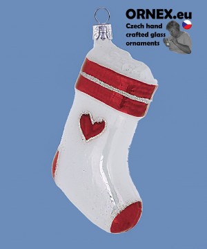 (D2) 318-6 skleněná ozdoba 11 cm vánoční ponožka - 6 ks