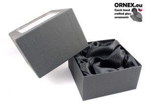 (M5) 1063-1 dárková krabička černá s látkou, pro 8 cm ozdoby - 1 ks